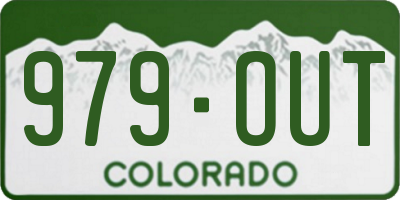 CO license plate 979OUT