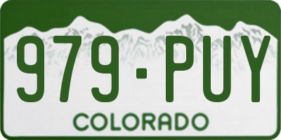 CO license plate 979PUY