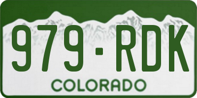 CO license plate 979RDK