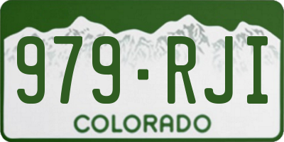 CO license plate 979RJI