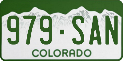 CO license plate 979SAN