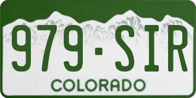 CO license plate 979SIR