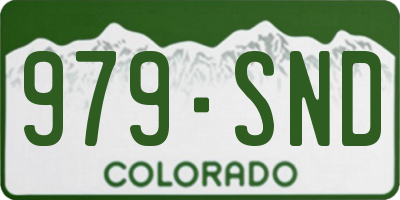 CO license plate 979SND