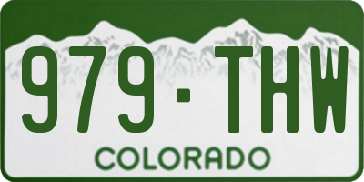 CO license plate 979THW