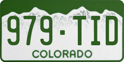 CO license plate 979TID
