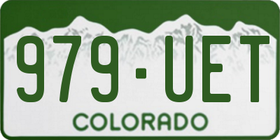 CO license plate 979UET