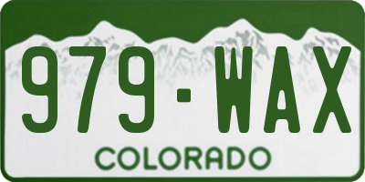 CO license plate 979WAX