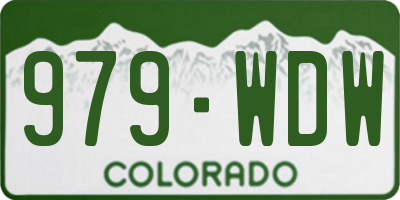 CO license plate 979WDW