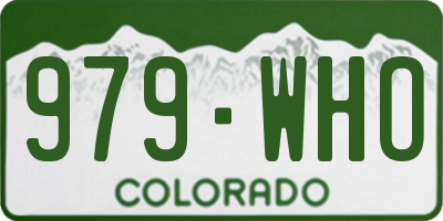 CO license plate 979WHO