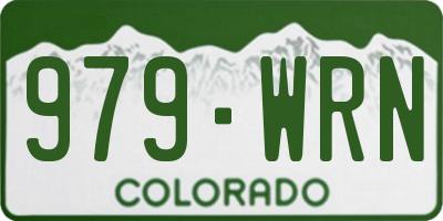 CO license plate 979WRN