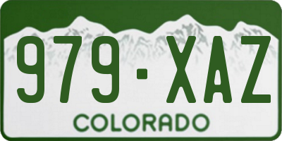 CO license plate 979XAZ
