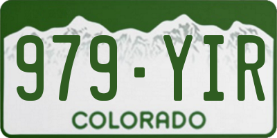 CO license plate 979YIR