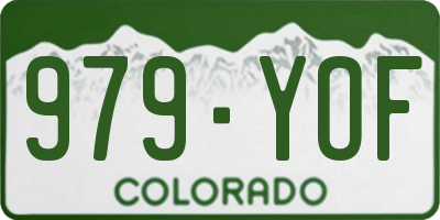 CO license plate 979YOF