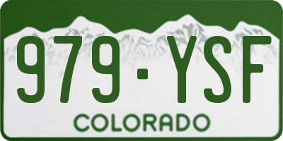 CO license plate 979YSF