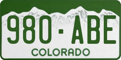 CO license plate 980ABE