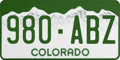 CO license plate 980ABZ