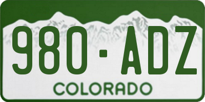 CO license plate 980ADZ