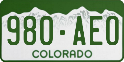 CO license plate 980AEO