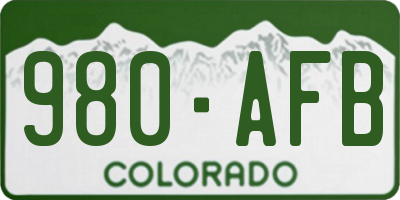 CO license plate 980AFB