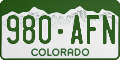 CO license plate 980AFN