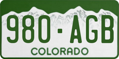 CO license plate 980AGB