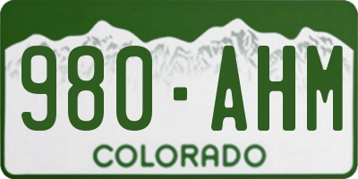 CO license plate 980AHM