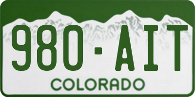 CO license plate 980AIT
