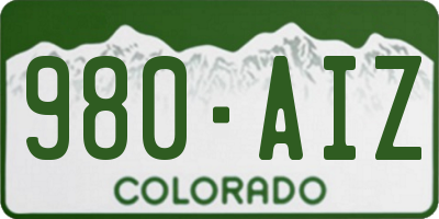 CO license plate 980AIZ