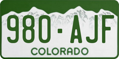 CO license plate 980AJF