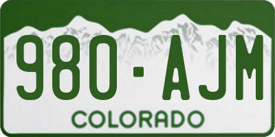 CO license plate 980AJM
