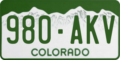 CO license plate 980AKV