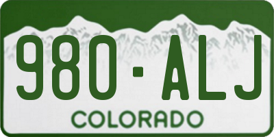 CO license plate 980ALJ