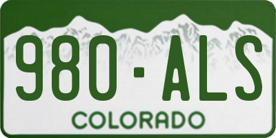 CO license plate 980ALS