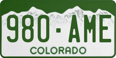 CO license plate 980AME