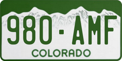 CO license plate 980AMF