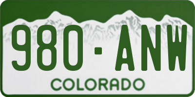 CO license plate 980ANW