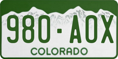 CO license plate 980AOX