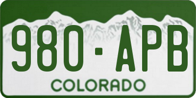 CO license plate 980APB