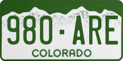 CO license plate 980ARE