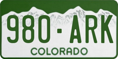 CO license plate 980ARK