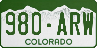 CO license plate 980ARW