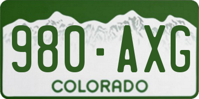 CO license plate 980AXG