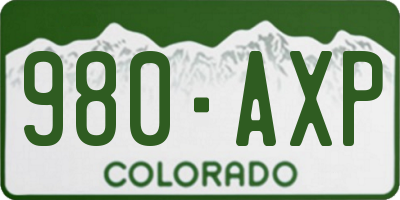 CO license plate 980AXP