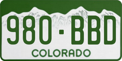 CO license plate 980BBD