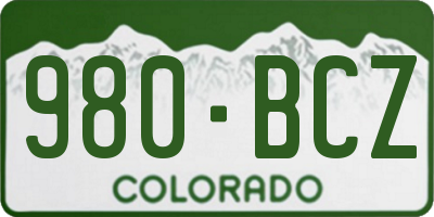 CO license plate 980BCZ