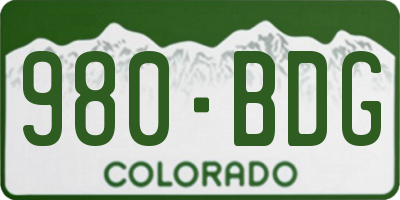 CO license plate 980BDG
