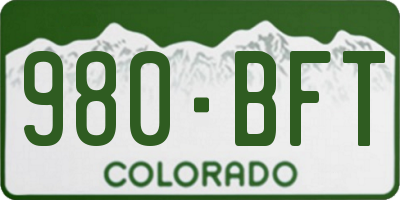 CO license plate 980BFT