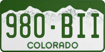 CO license plate 980BII