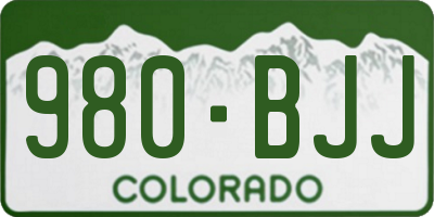 CO license plate 980BJJ