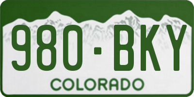 CO license plate 980BKY